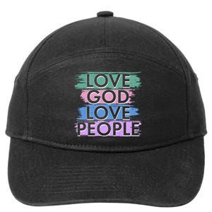 Love God Love People Religious Christian Faith 7-Panel Snapback Hat