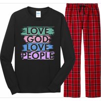 Love God Love People Religious Christian Faith Long Sleeve Pajama Set