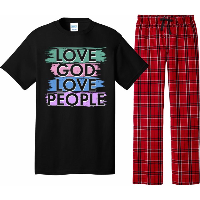 Love God Love People Religious Christian Faith Pajama Set