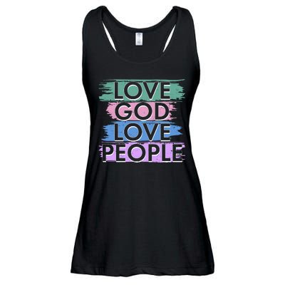 Love God Love People Religious Christian Faith Ladies Essential Flowy Tank