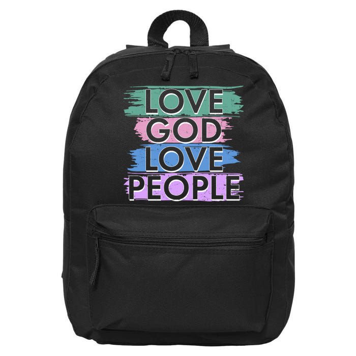 Love God Love People Religious Christian Faith 16 in Basic Backpack