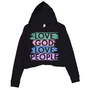 Love God Love People Religious Christian Faith Crop Fleece Hoodie