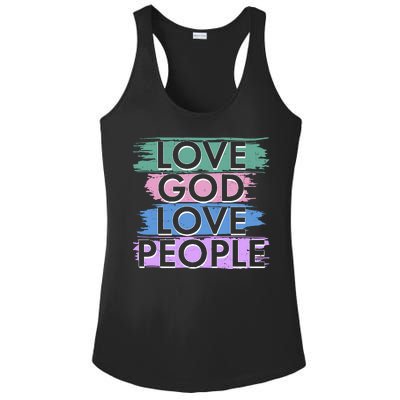 Love God Love People Religious Christian Faith Ladies PosiCharge Competitor Racerback Tank