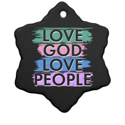 Love God Love People Religious Christian Faith Ceramic Star Ornament