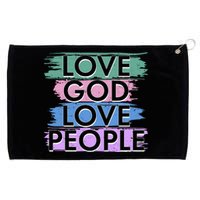 Love God Love People Religious Christian Faith Grommeted Golf Towel