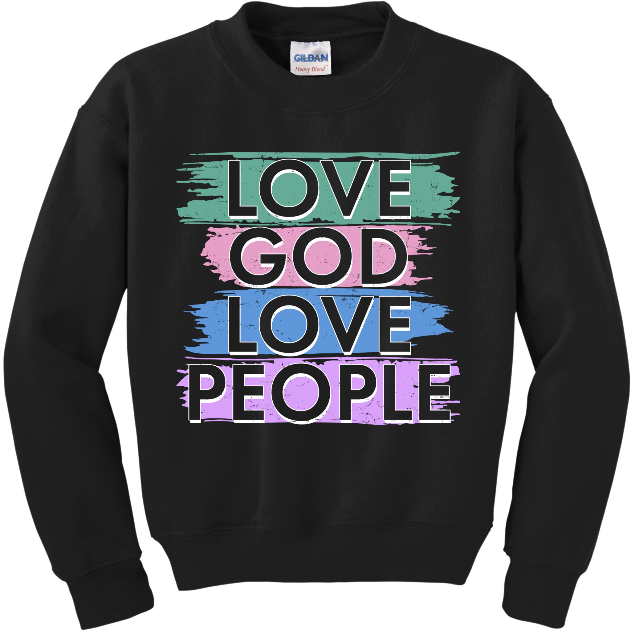 Love God Love People Religious Christian Faith Kids Sweatshirt