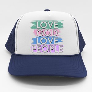 Love God Love People Religious Christian Faith Trucker Hat