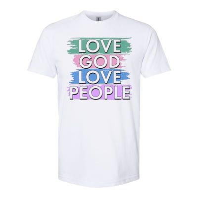 Love God Love People Religious Christian Faith Softstyle® CVC T-Shirt