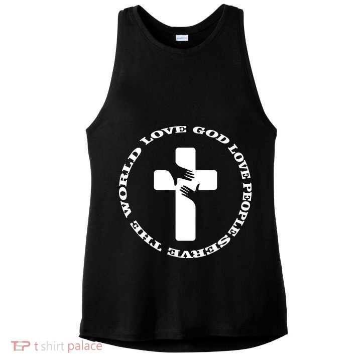 Love God People The World Ladies PosiCharge Tri-Blend Wicking Tank