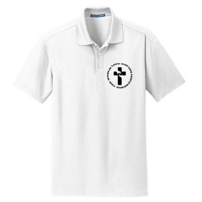 Love God People The World Dry Zone Grid Polo