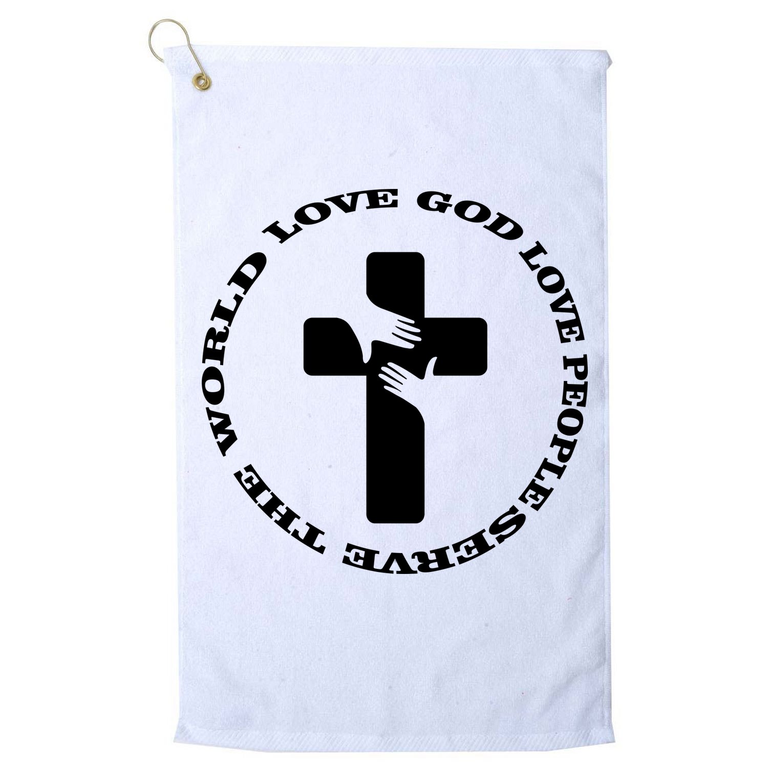 Love God People The World Golf Towel