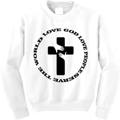 Love God People The World Kids Sweatshirt