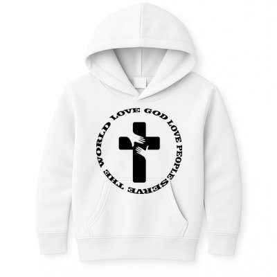 Love God People The World Kids Hoodie
