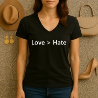 Love Greater Than Hate Women's V-Neck T-Shirt