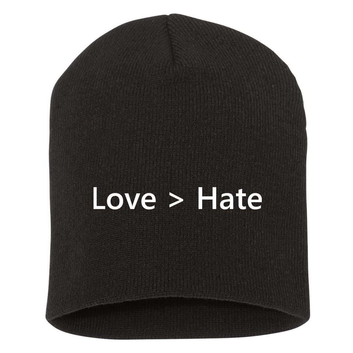 Love Greater Than Hate Short Acrylic Beanie