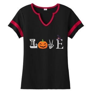 Love Halloween Ladies Halftime Notch Neck Tee