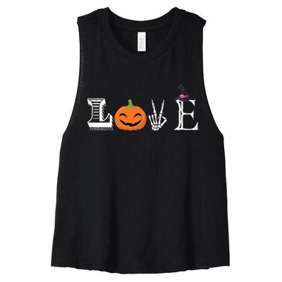 Love Halloween Women's Racerback Cropped Tank