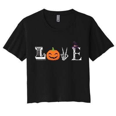 Love Halloween Women's Crop Top Tee