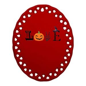 Love Halloween Ceramic Oval Ornament