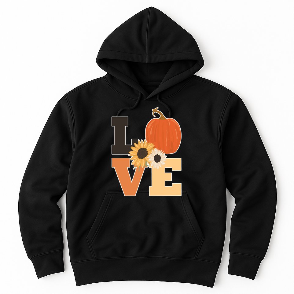 LOVE Halloween Autumn Floral Hoodie