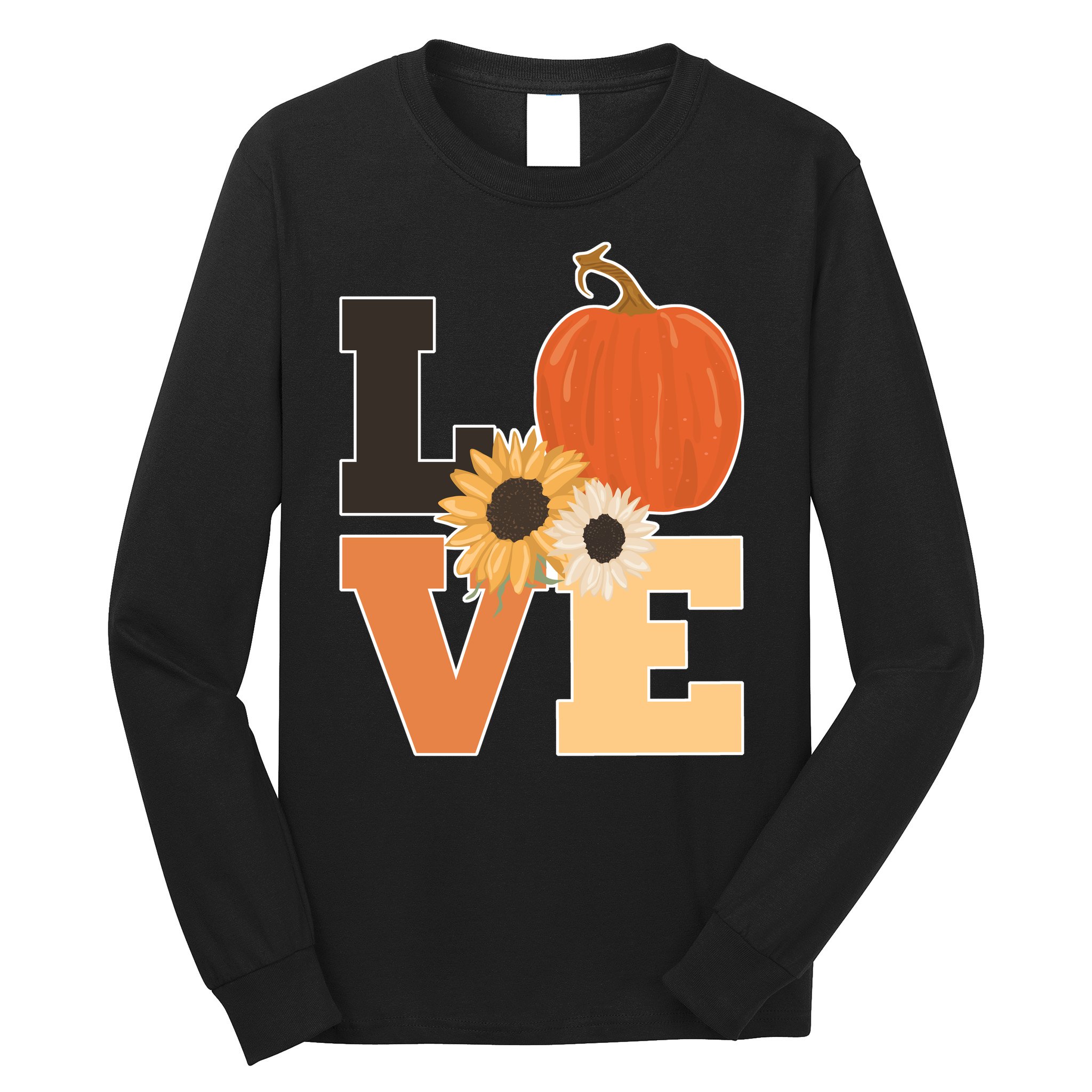 LOVE Halloween Autumn Floral Long Sleeve Shirt