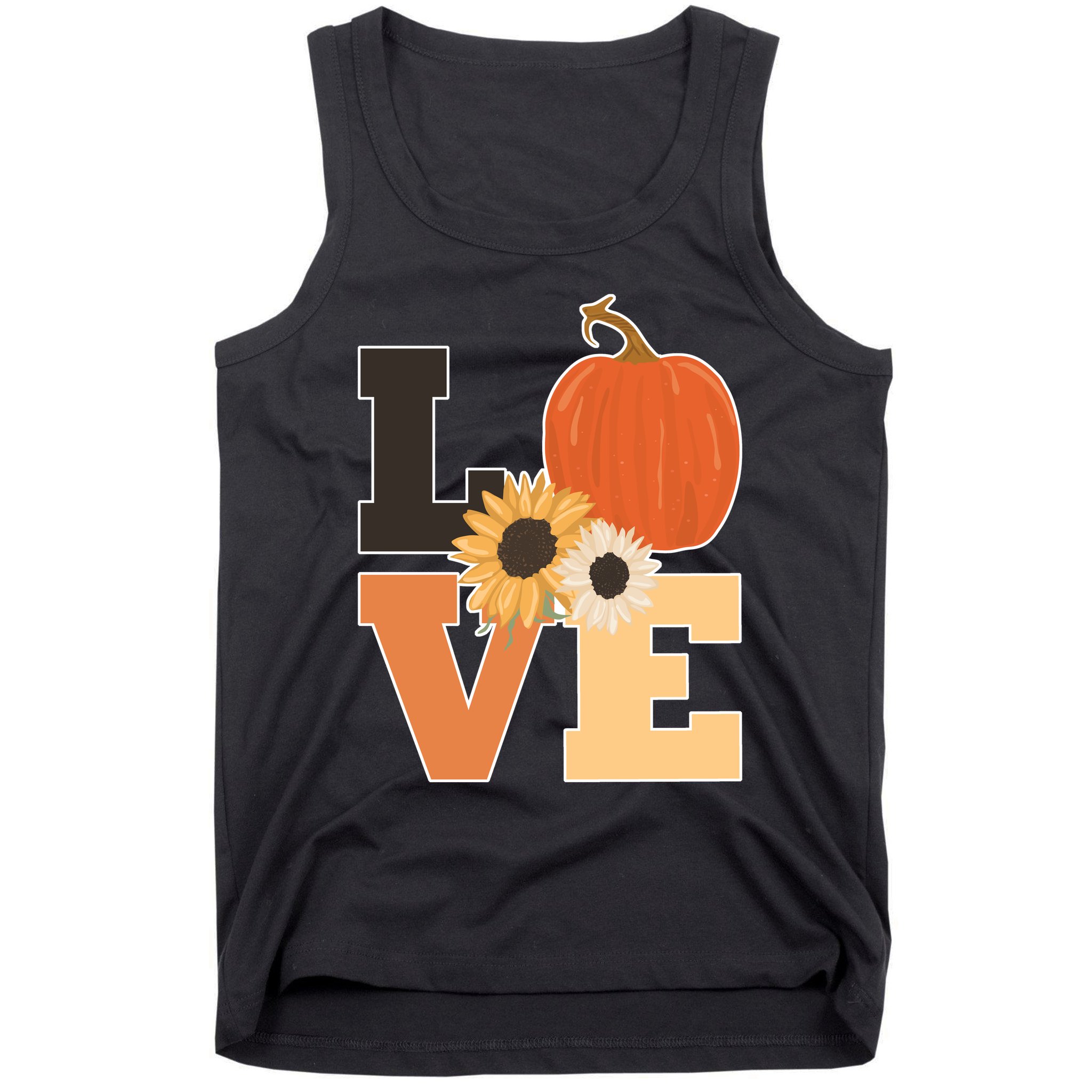 LOVE Halloween Autumn Floral Tank Top