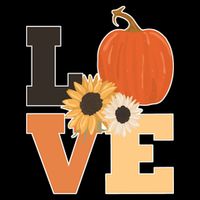 LOVE Halloween Autumn Floral Tank Top
