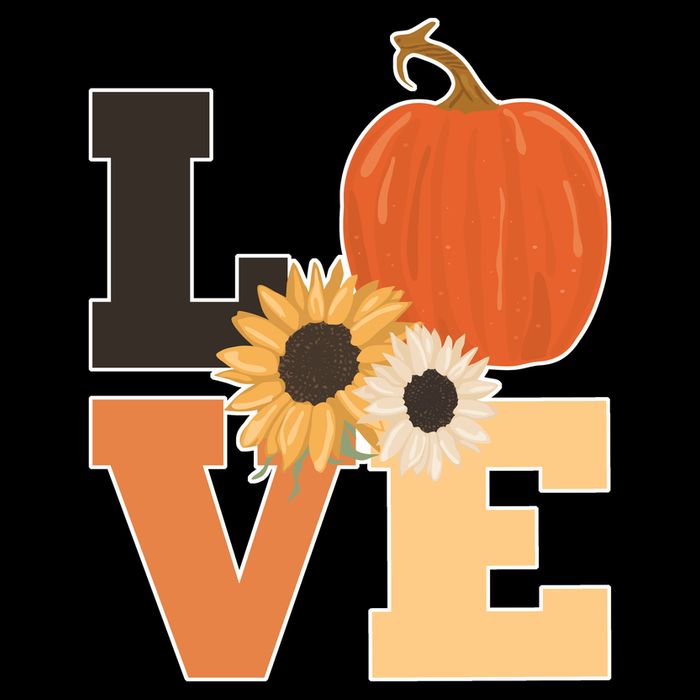 LOVE Halloween Autumn Floral Tank Top