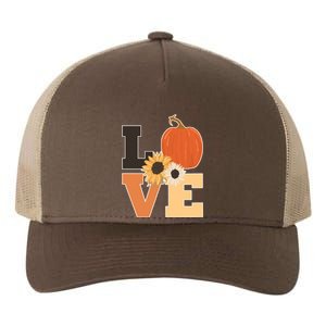 LOVE Halloween Autumn Floral Yupoong Adult 5-Panel Trucker Hat