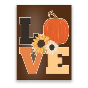 LOVE Halloween Autumn Floral Poster