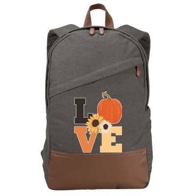 LOVE Halloween Autumn Floral Cotton Canvas Backpack