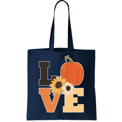 LOVE Halloween Autumn Floral Tote Bag