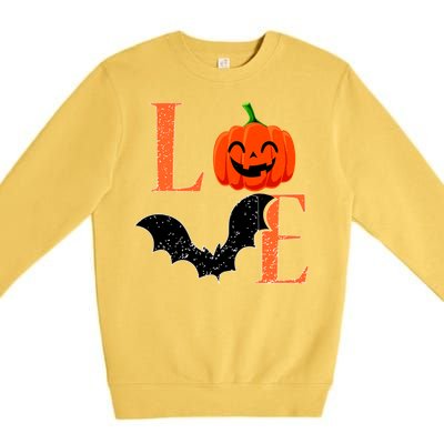 Love Halloween Pumpkin Bat Premium Crewneck Sweatshirt