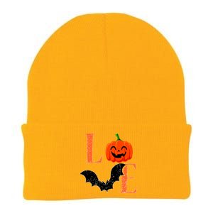 Love Halloween Pumpkin Bat Knit Cap Winter Beanie