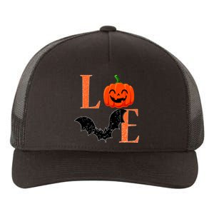 Love Halloween Pumpkin Bat Yupoong Adult 5-Panel Trucker Hat