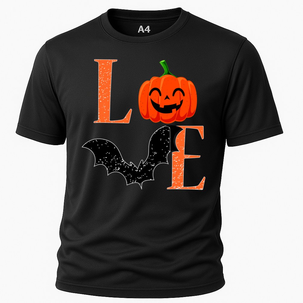 Love Halloween Pumpkin Bat Cooling Performance Crew T-Shirt