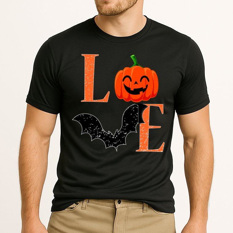 Love Halloween Pumpkin Bat Cooling Performance Crew T-Shirt