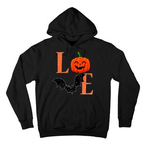 Love Halloween Pumpkin Bat Hoodie