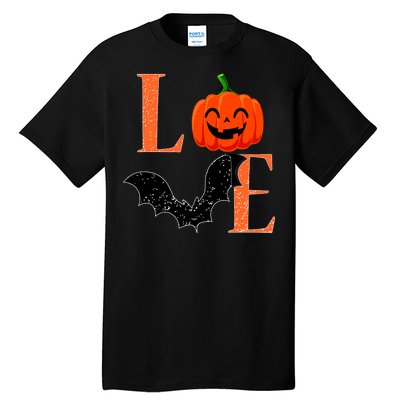 Love Halloween Pumpkin Bat Tall T-Shirt