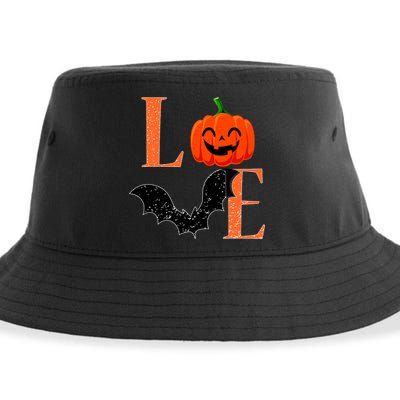 Love Halloween Pumpkin Bat Sustainable Bucket Hat