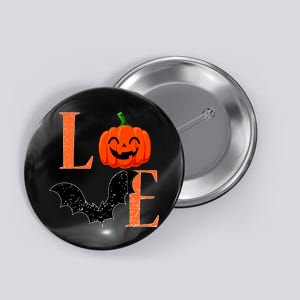 Love Halloween Pumpkin Bat Button