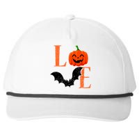 Love Halloween Pumpkin Bat Snapback Five-Panel Rope Hat