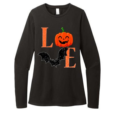 Love Halloween Pumpkin Bat Womens CVC Long Sleeve Shirt