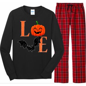 Love Halloween Pumpkin Bat Long Sleeve Pajama Set