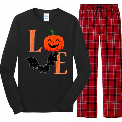 Love Halloween Pumpkin Bat Long Sleeve Pajama Set