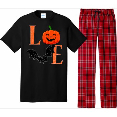 Love Halloween Pumpkin Bat Pajama Set