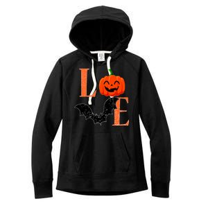 Love Halloween Pumpkin Bat Women's Fleece Hoodie