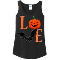 Love Halloween Pumpkin Bat Ladies Essential Tank