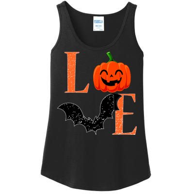 Love Halloween Pumpkin Bat Ladies Essential Tank