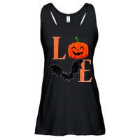 Love Halloween Pumpkin Bat Ladies Essential Flowy Tank